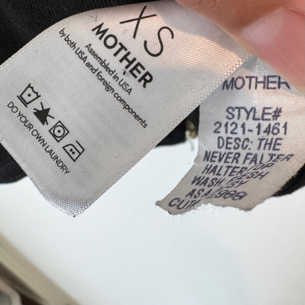 MOTHER The Never Falter Denim Halter Top in Fresh As A Daisy, XS, NWT - Picture 9 of 11